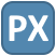 small emblem reading PX for Pixel